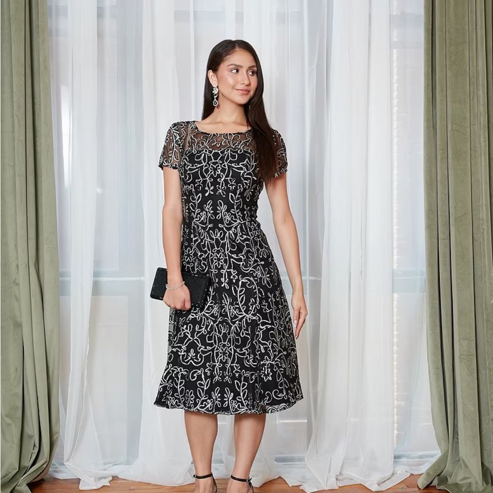 Elegant Black and White Dress